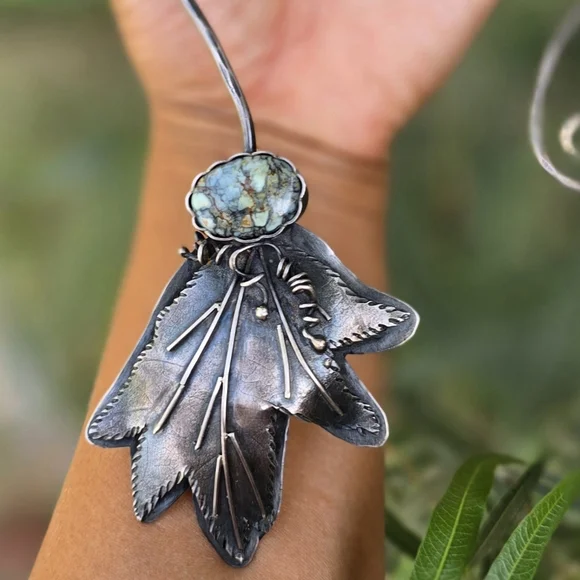 Artisan ART IN MOTION heavy high-grade 7 dwarfs variscite 925 sterling silver - Picture 1 of 17